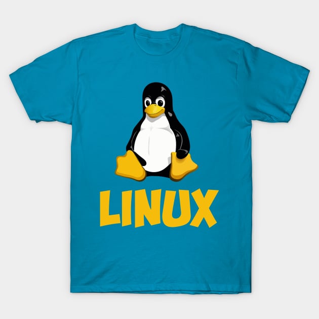 Linux Tux Penguin Logo T-Shirt by vladocar